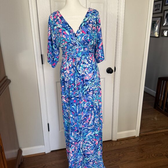 Lilly Pulitzer Dresses & Skirts - Lilly Pulitzer Parigi Maxi Dress in Royal Purple Party Wave